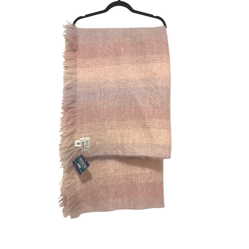 Avoca Collections Ireland pink ombre 70% mohair 30% wool blanket new w/ tags